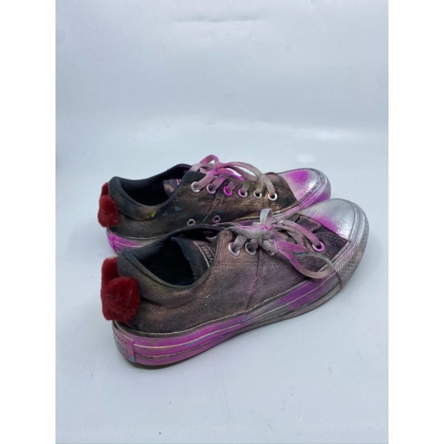 Converse Sneakers Customized Silver Pink Women's 7