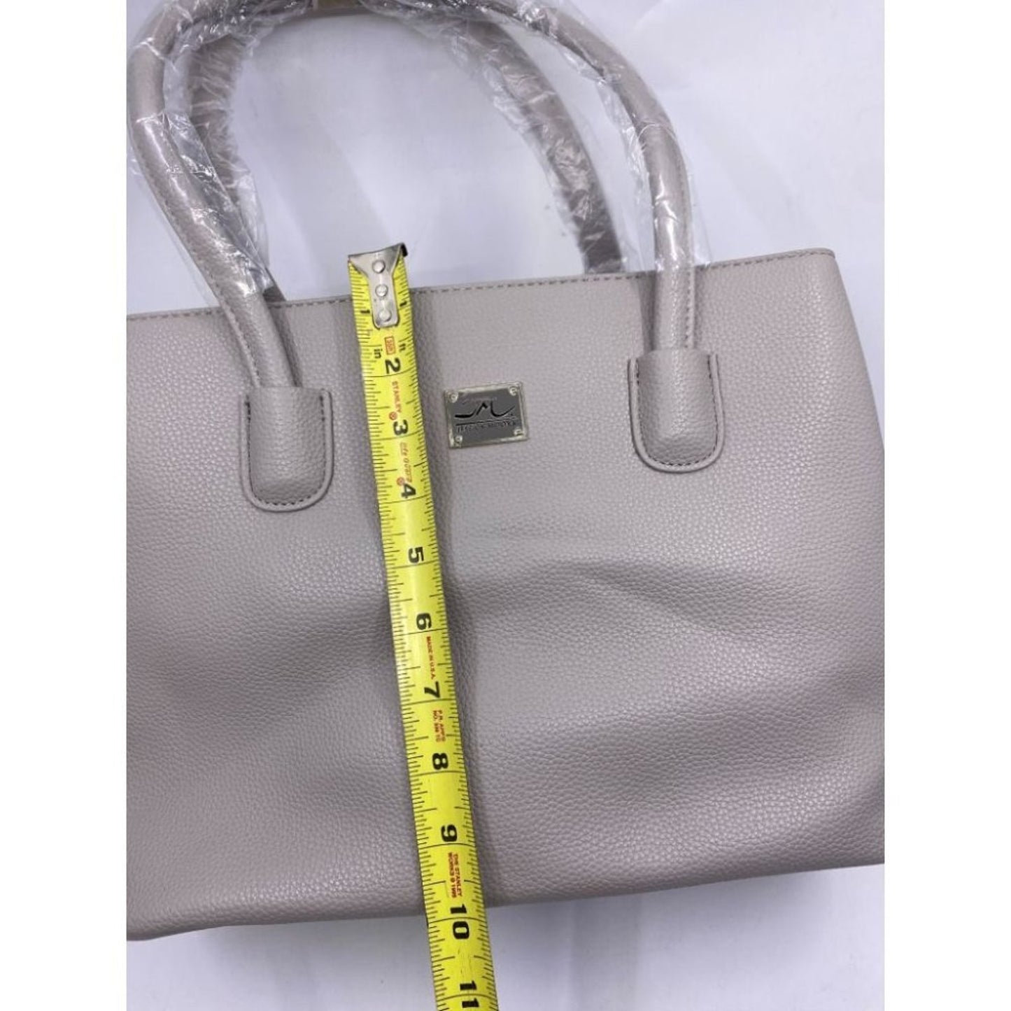 Jessica Moore Gray Large Faux Leather Tote Bag