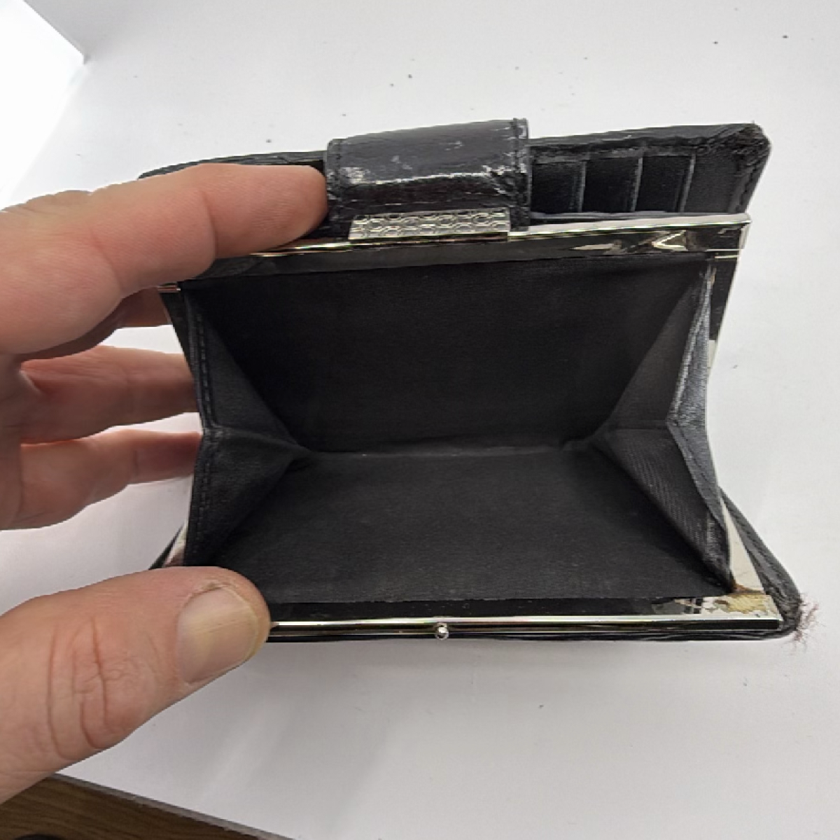 Coach Signature Embossed Black Patent Leather Wallet