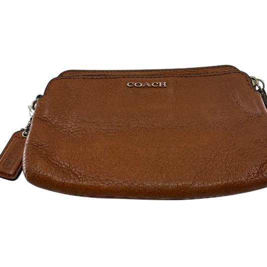 Coach Small Zip Pouch Brown Leather Coin Case