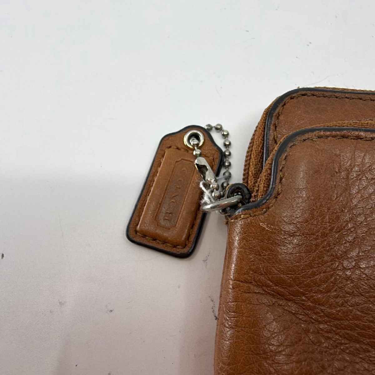 Coach Small Zip Pouch Brown Leather Coin Case