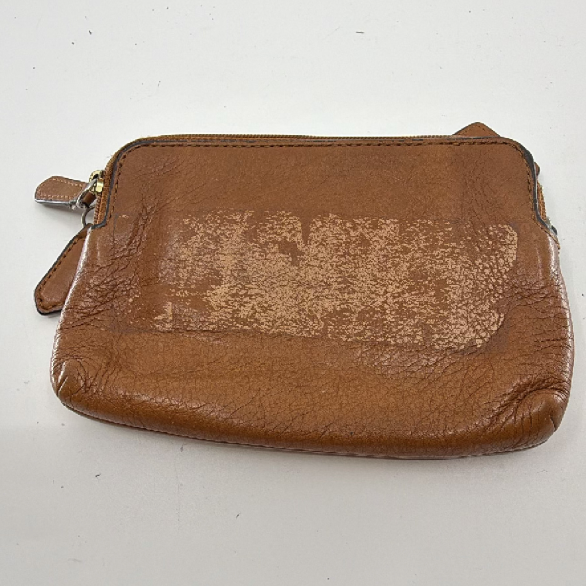 Coach Small Zip Pouch Brown Leather Coin Case