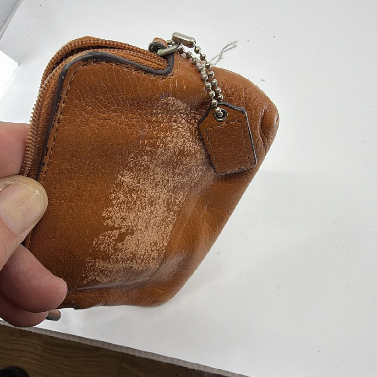 Coach Small Zip Pouch Brown Leather Coin Case