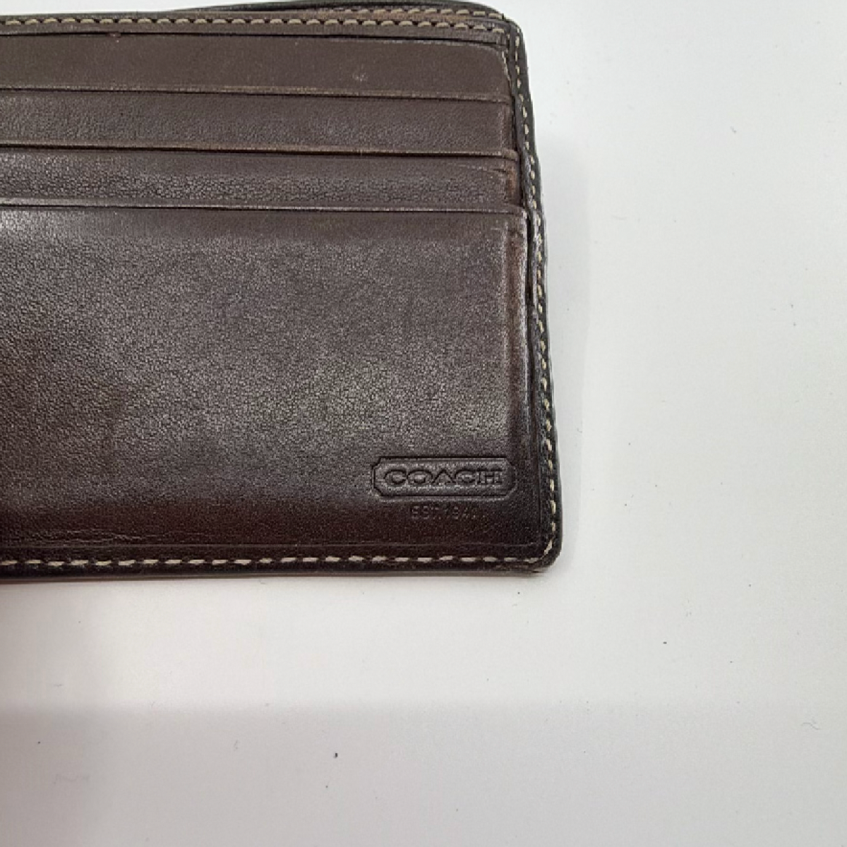 Coach Bifold Wallet Brown Signature Coated Canvas Wallet