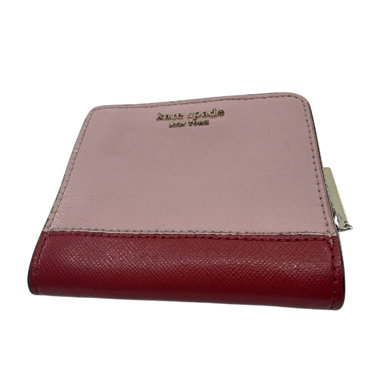 Kate Spade Compact Bifold Pink Saffiano Leather Wallet