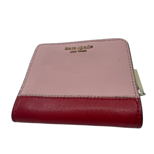 Kate Spade Compact Bifold Pink Saffiano Leather Wallet