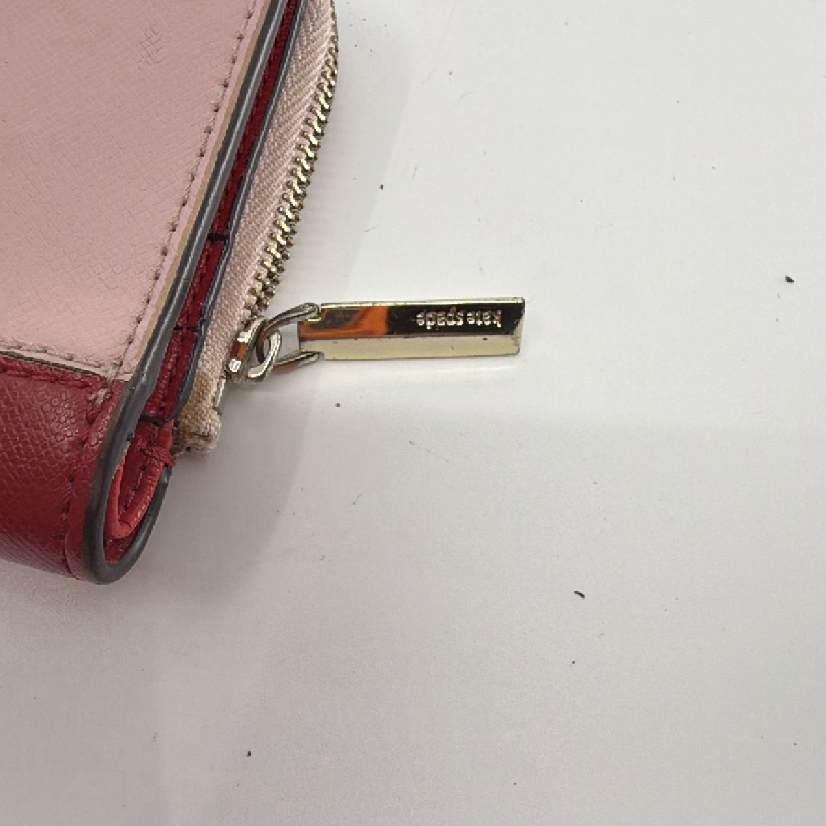 Kate Spade Compact Bifold Pink Saffiano Leather Wallet