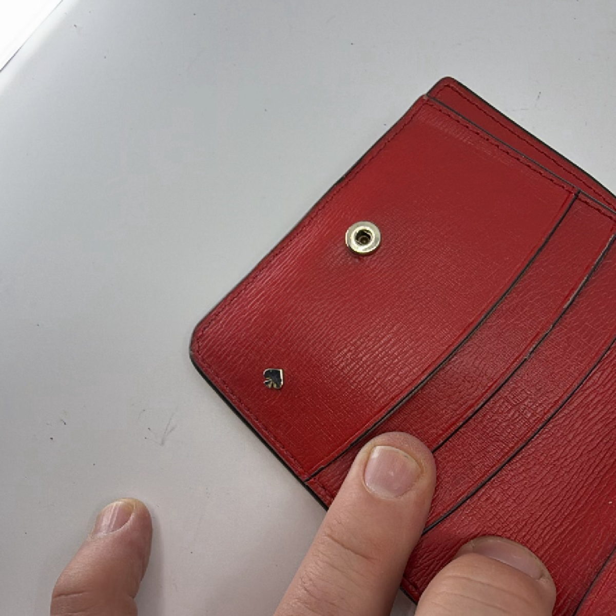 Kate Spade Compact Bifold Pink Saffiano Leather Wallet