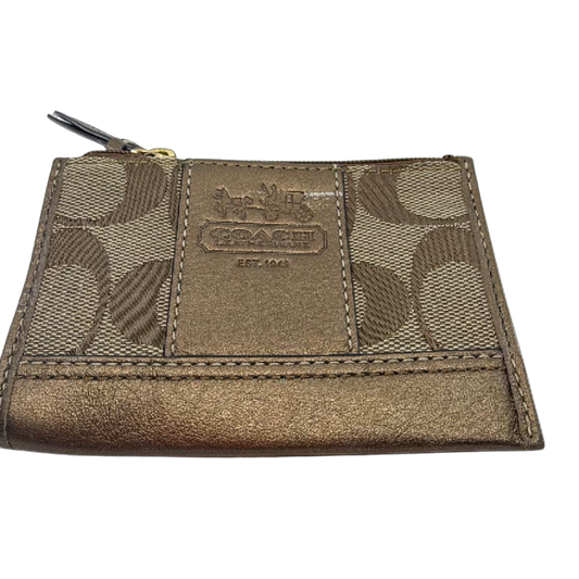 Coach Mini Skinny Brown Signature C Canvas Coin Case