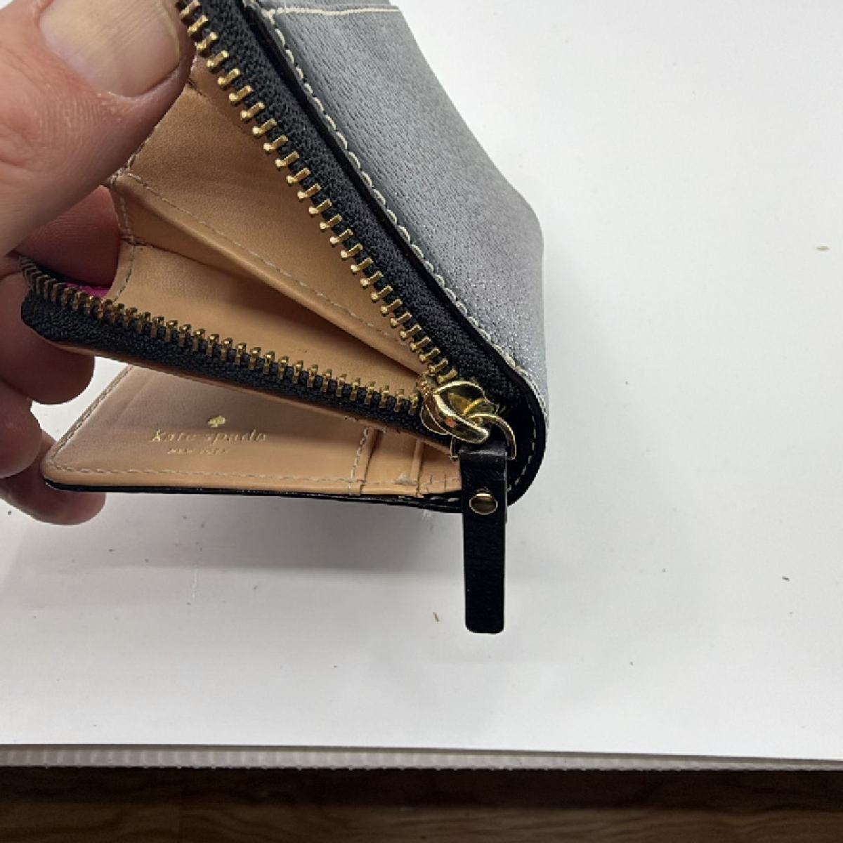 Kate Spade Black Pebbled Leather Bifold Wallet