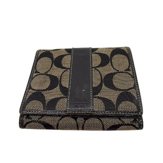 Coach Signature C Snap Black Canvas Leather Wallet