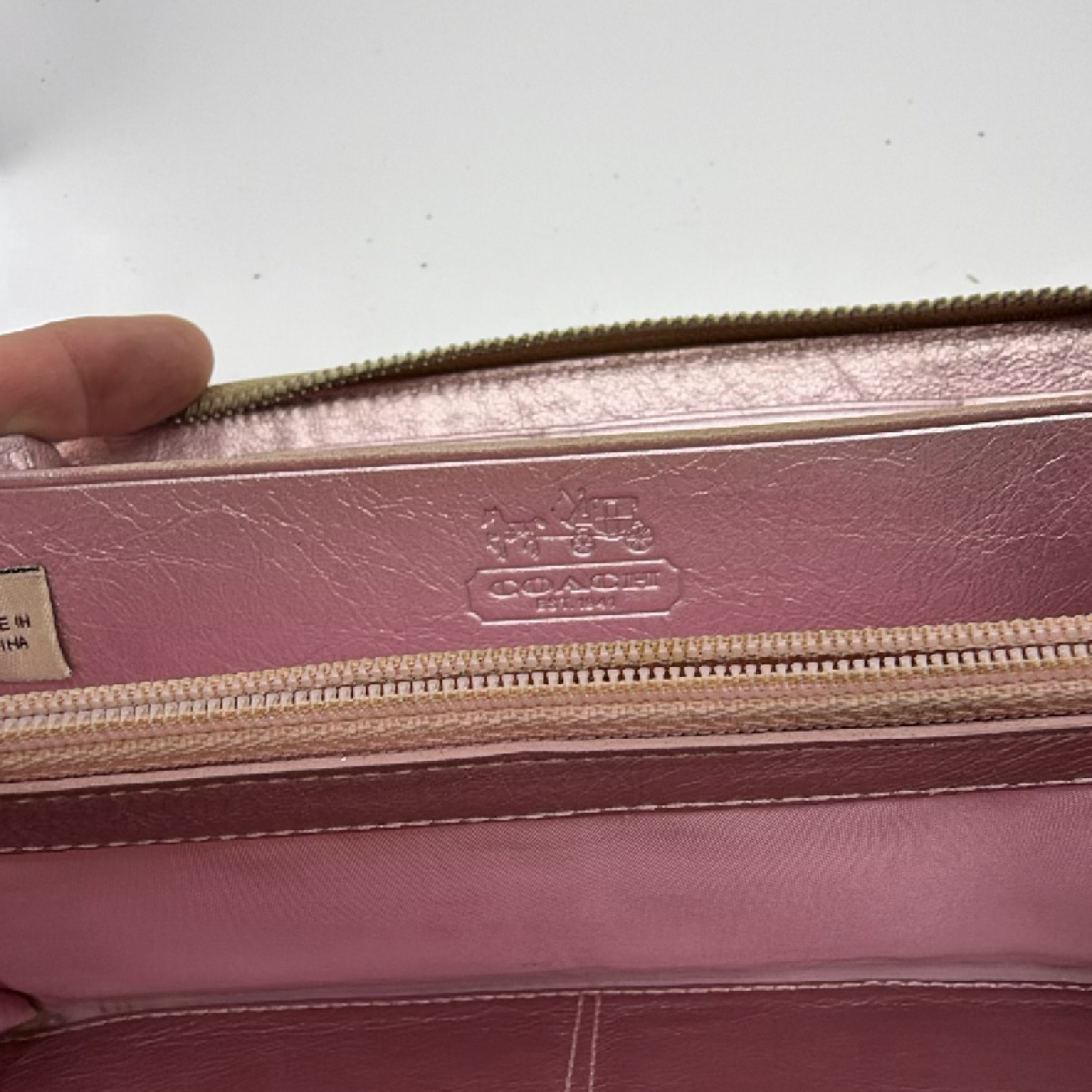 Coach Beige Heart C Coated Canvas Zip Around Wallet