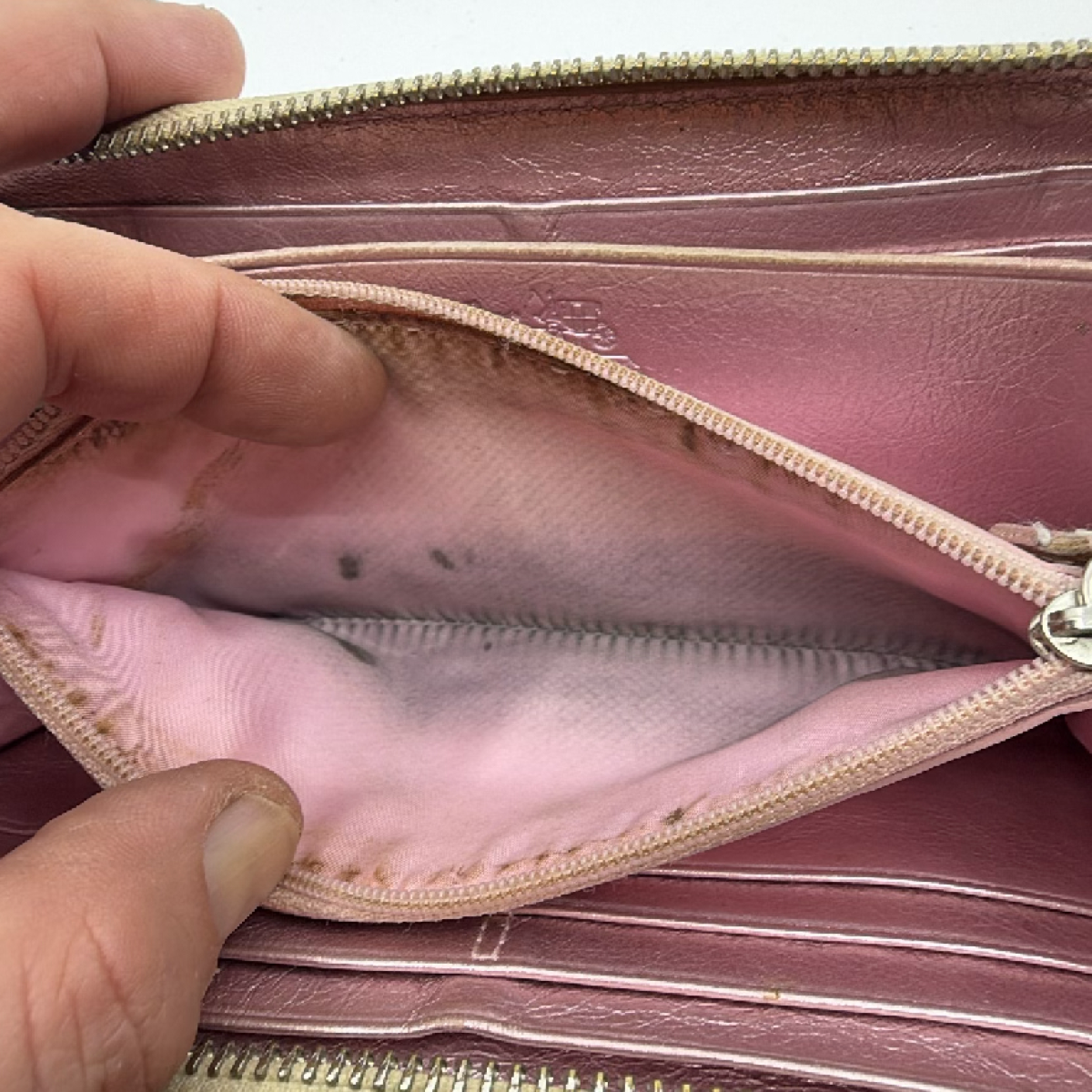 Coach Beige Heart C Coated Canvas Zip Around Wallet