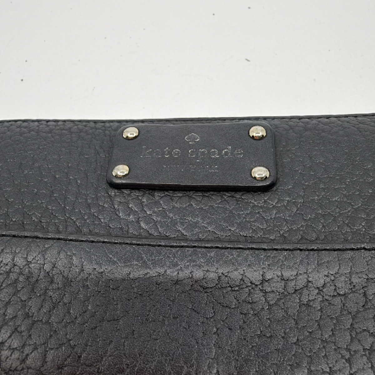 Kate Spade Zip Around Black Pebbled Leather Wallet