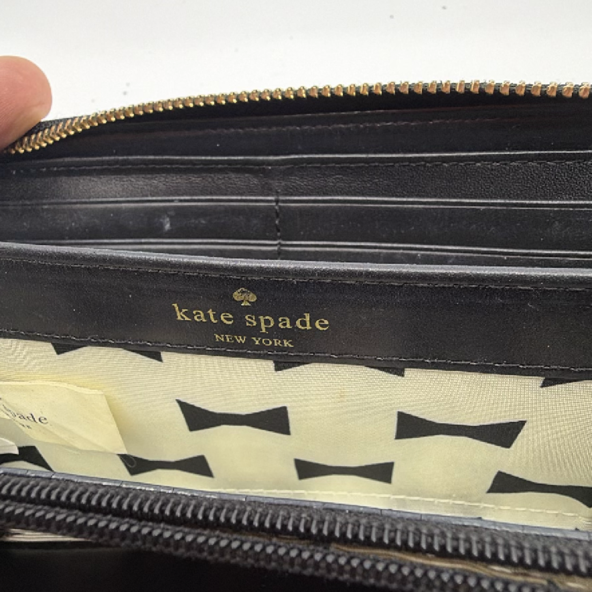 Kate Spade Zip Around Black Pebbled Leather Wallet