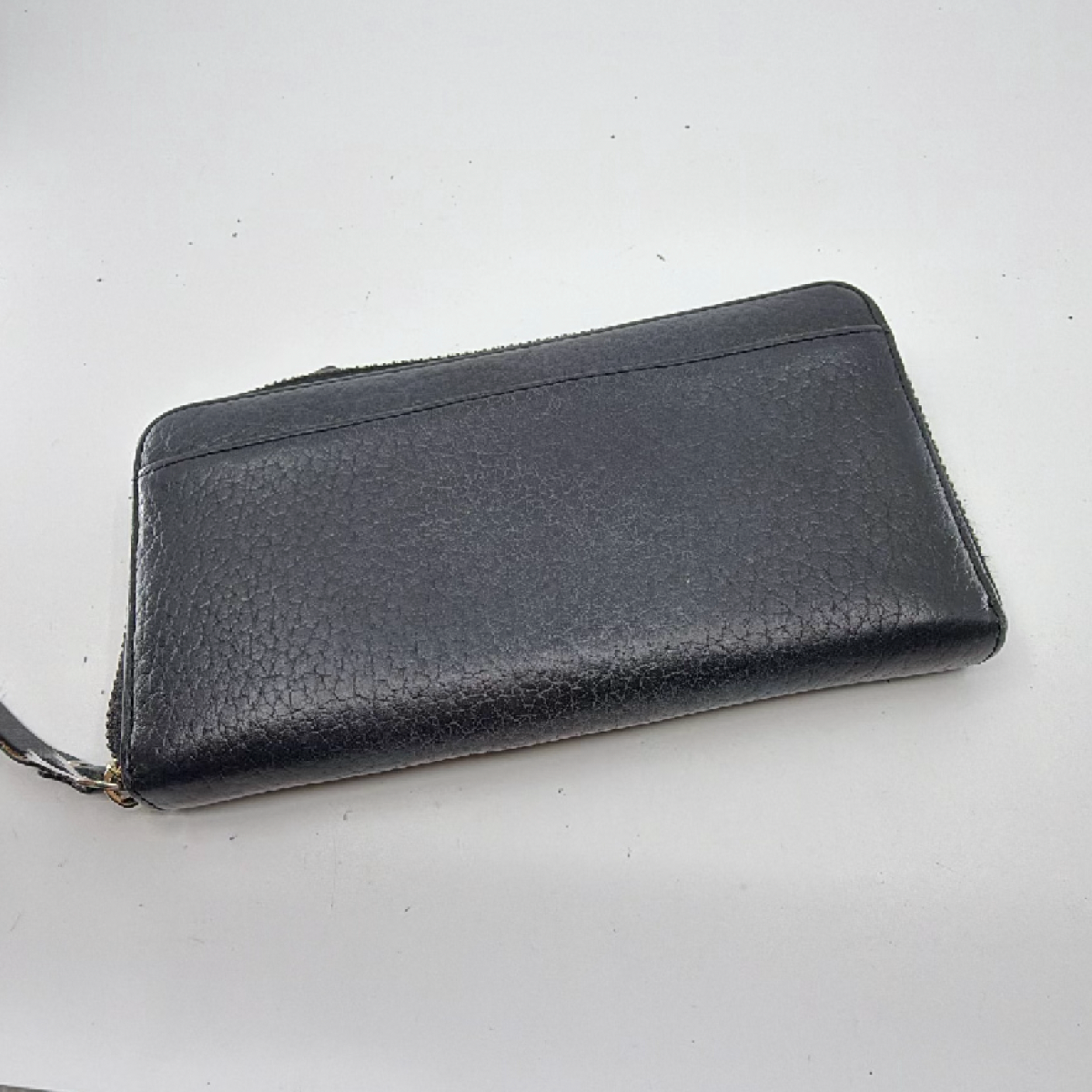 Kate Spade Zip Around Black Pebbled Leather Wallet