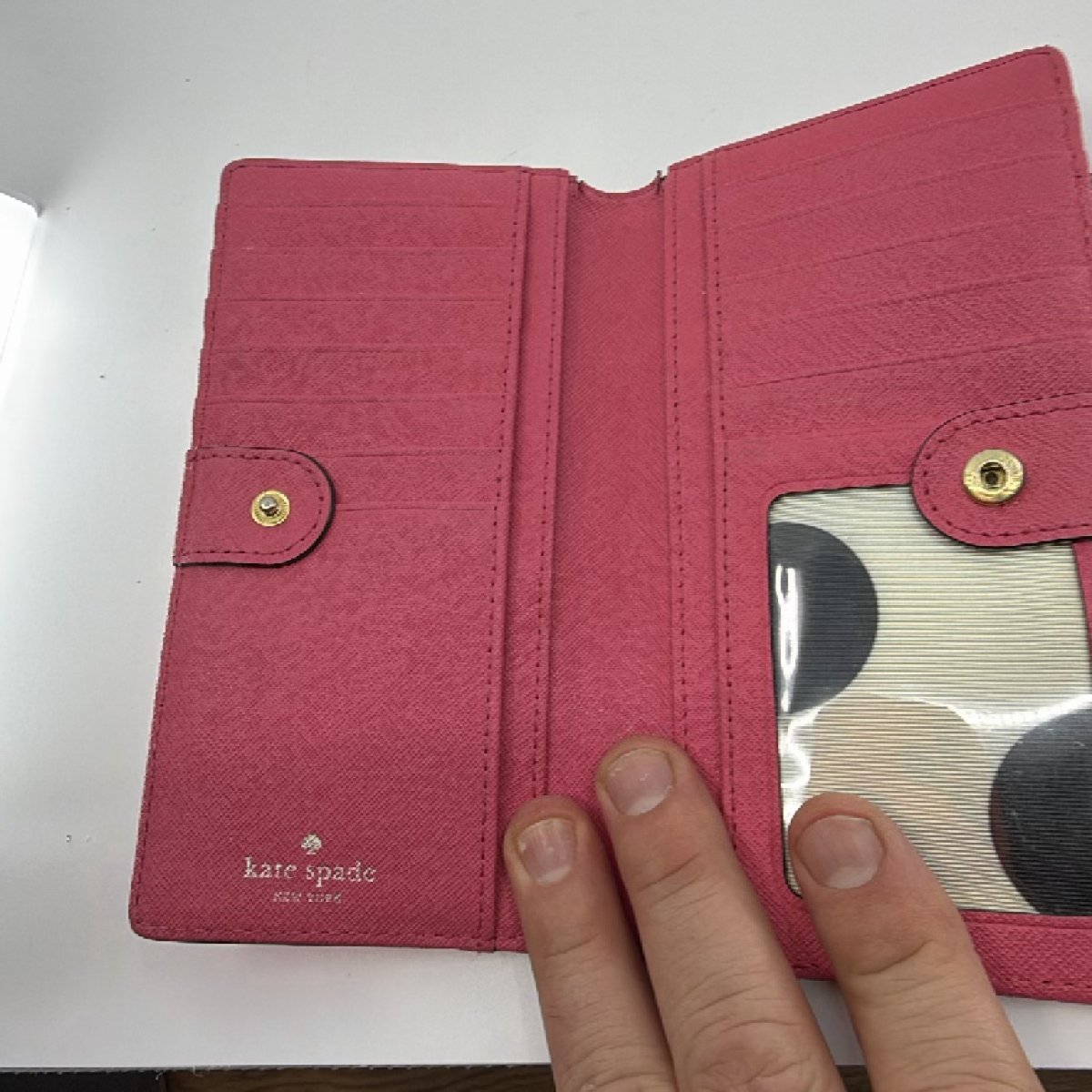 Kate Spade Continental Pink Saffiano Leather Wallet