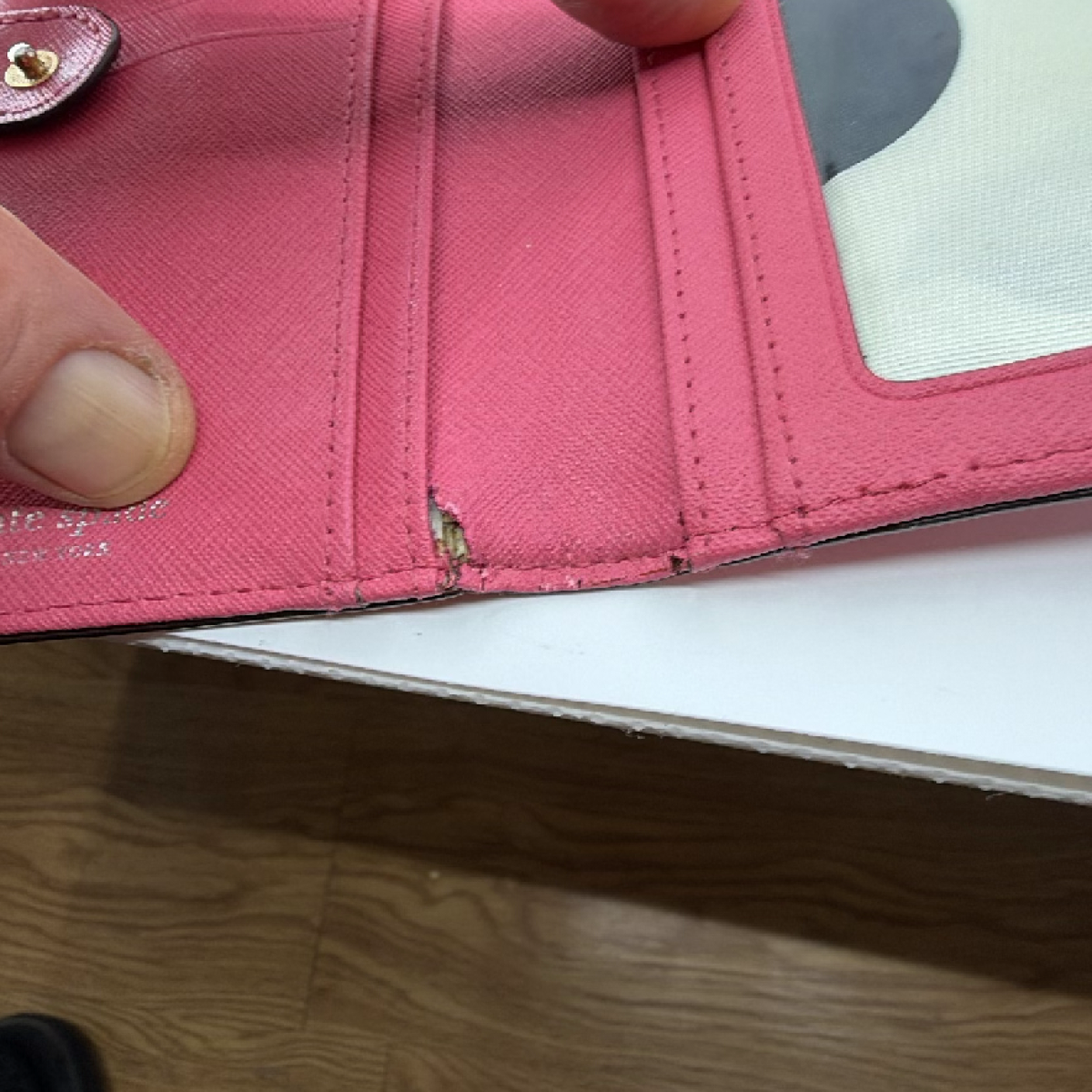 Kate Spade Continental Pink Saffiano Leather Wallet