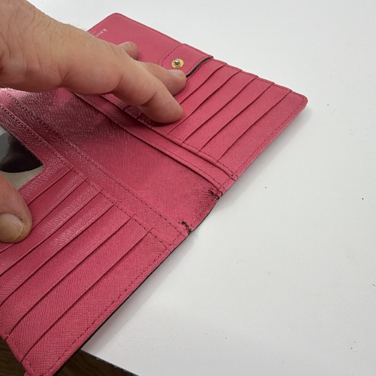 Kate Spade Continental Pink Saffiano Leather Wallet