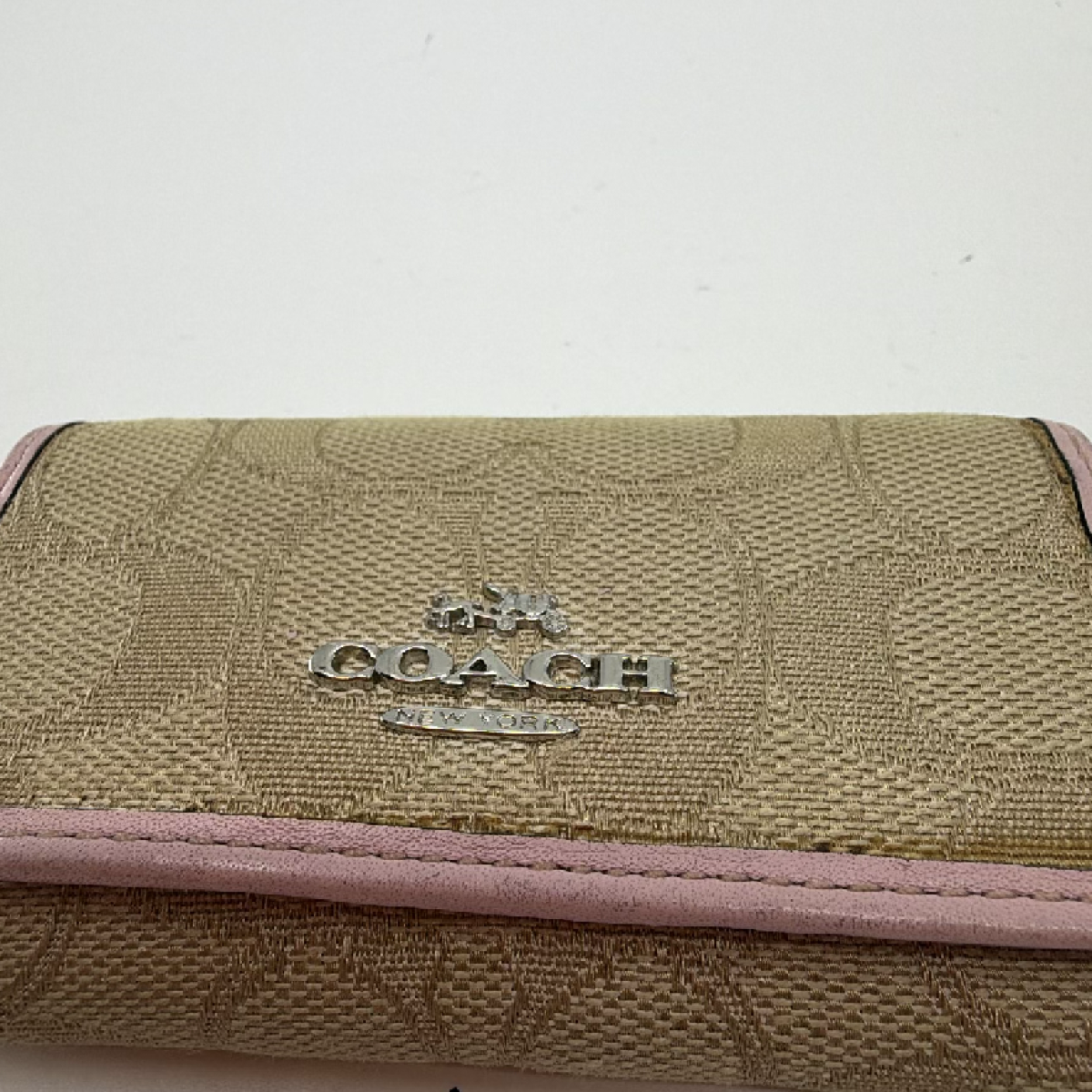 Coach 6-Ring Key Case Beige Signature C Canvas Key Case