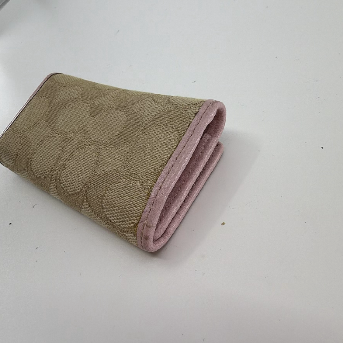 Coach 6-Ring Key Case Beige Signature C Canvas Key Case