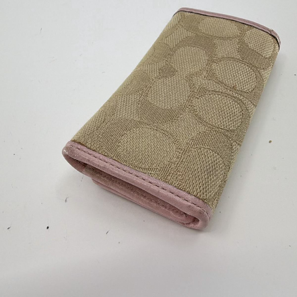 Coach 6-Ring Key Case Beige Signature C Canvas Key Case