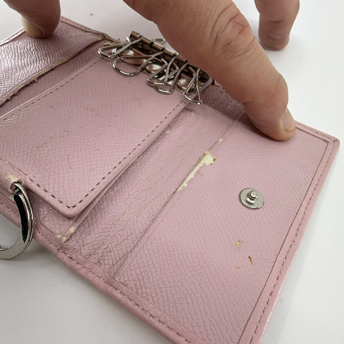 Coach 6-Ring Key Case Beige Signature C Canvas Key Case