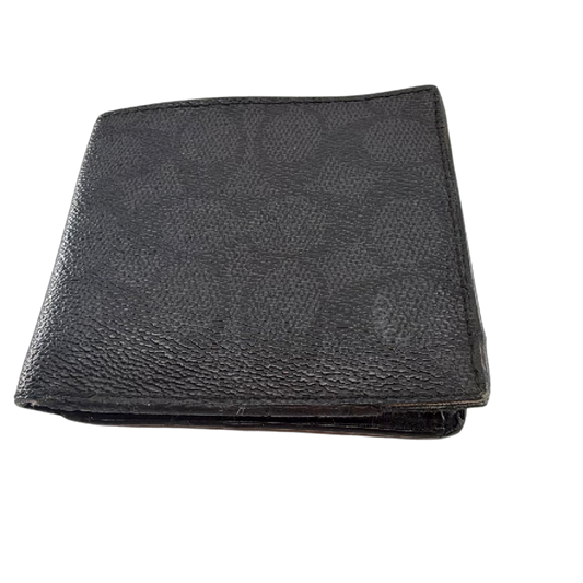 Coach Black Signature Coated Canvas Wallet