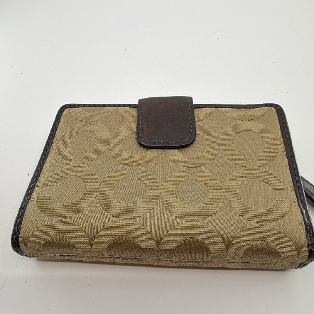 Coach Brown Signature Canvas Flap Wallet