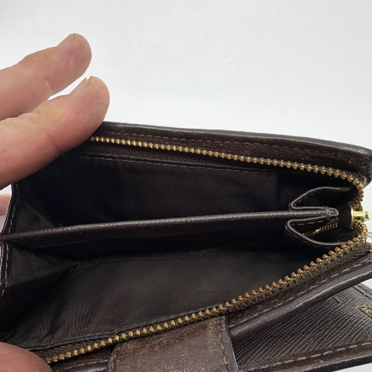 Coach Brown Signature Canvas Flap Wallet