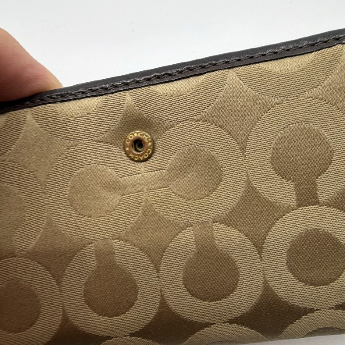 Coach Brown Signature Canvas Flap Wallet
