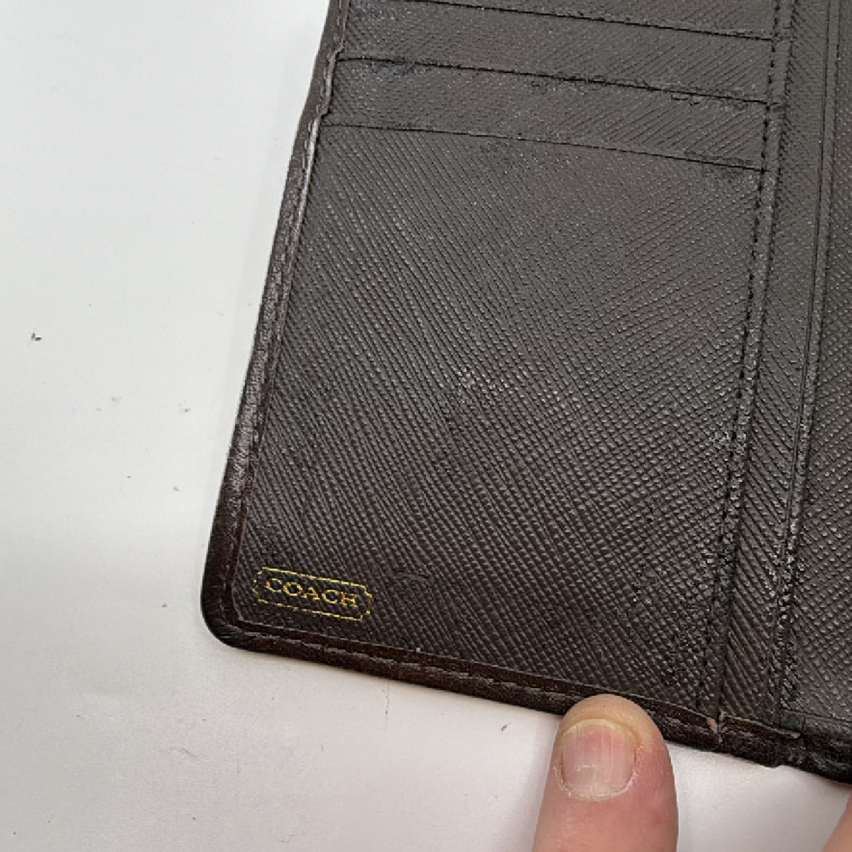 Coach Brown Signature Canvas Flap Wallet