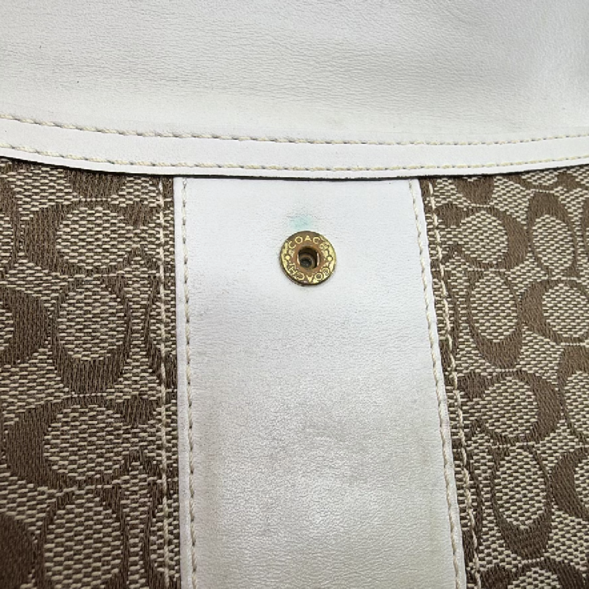Coach Continental Brown Signature C Canvas Leather Wallet