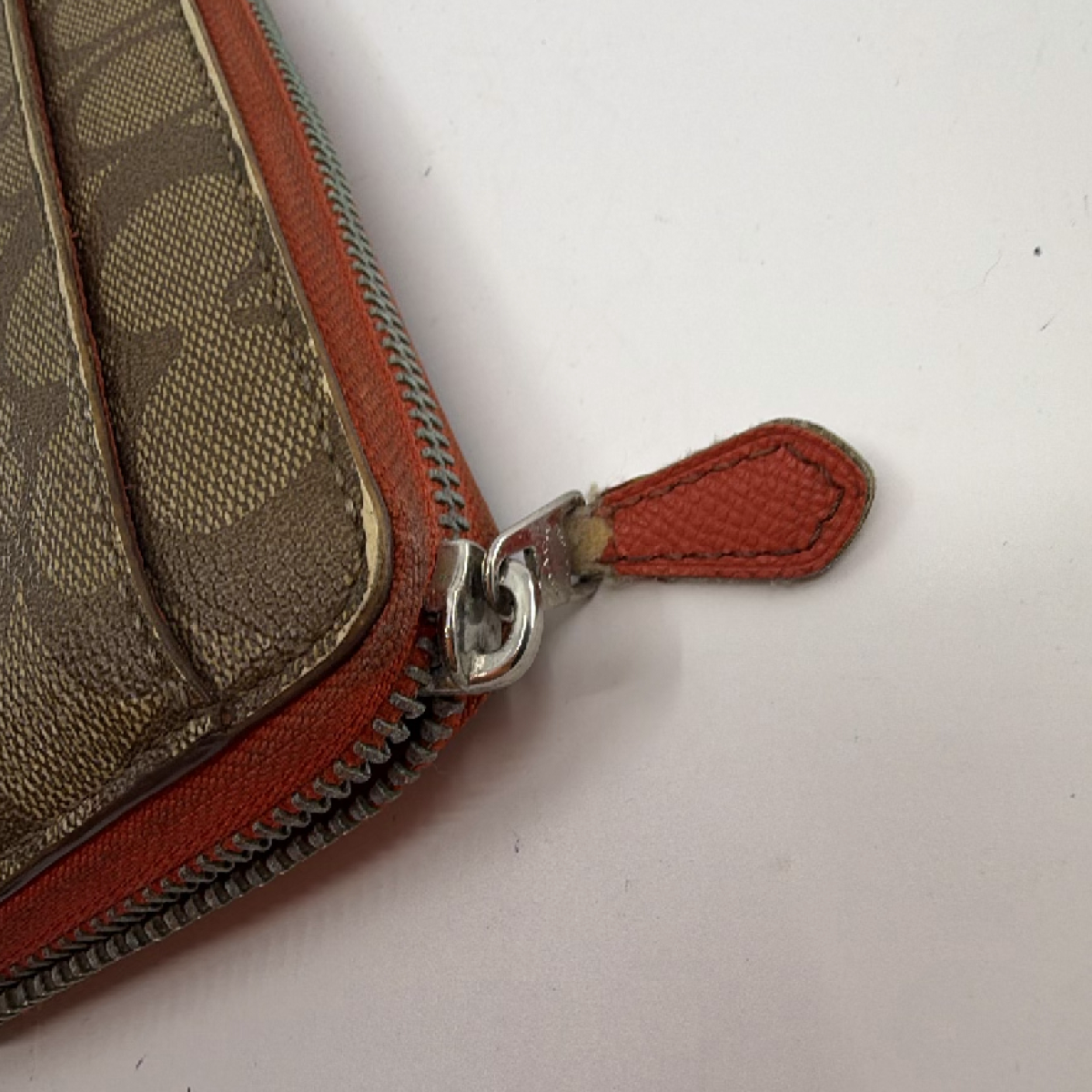 Coach Signature C Zip Around Brown Coated Canvas Wallet