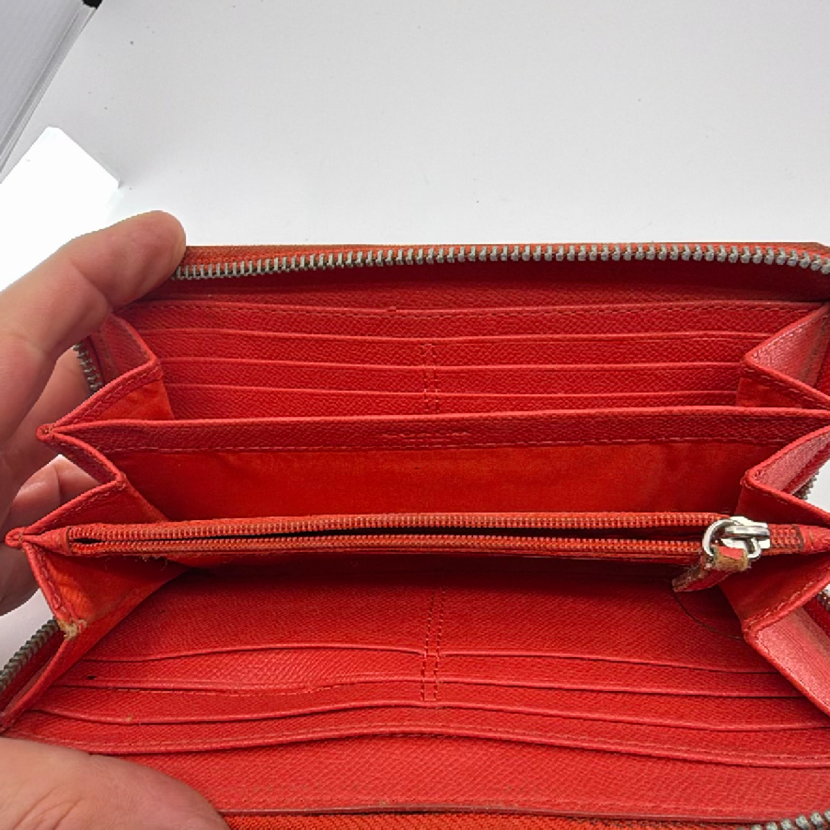 Coach Signature C Zip Around Brown Coated Canvas Wallet