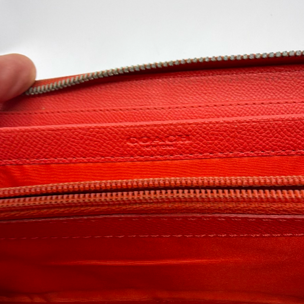 Coach Signature C Zip Around Brown Coated Canvas Wallet