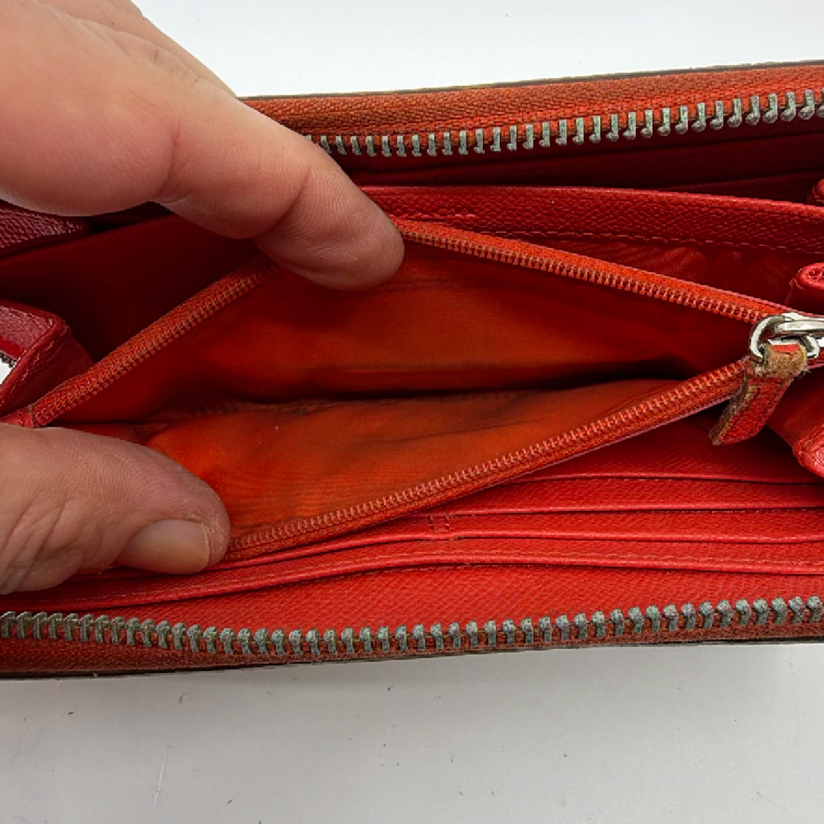 Coach Signature C Zip Around Brown Coated Canvas Wallet