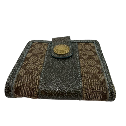 Coach Signature C Blue Leather Bifold Wallet