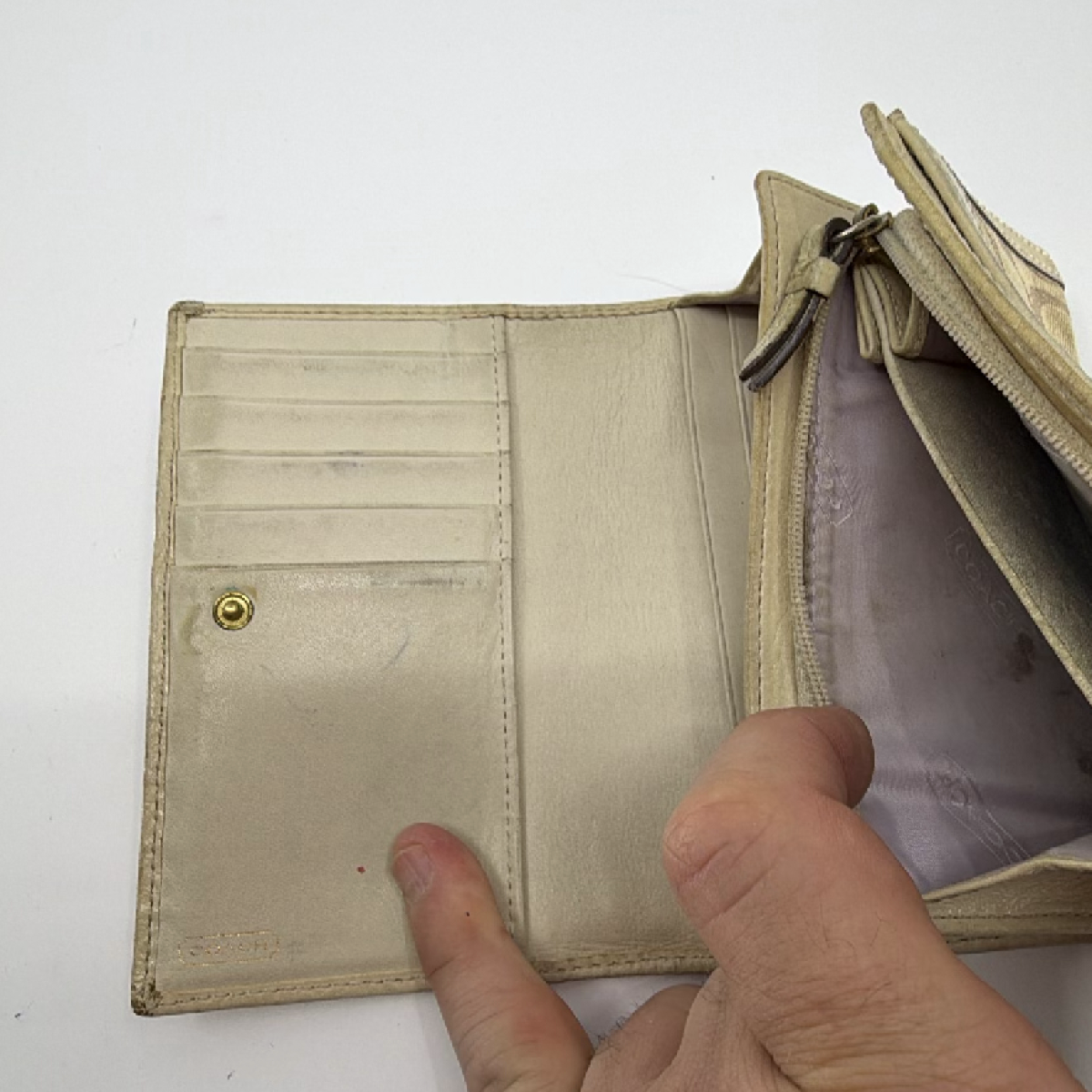 Coach Brown Signature C Canvas Bifold Wallet