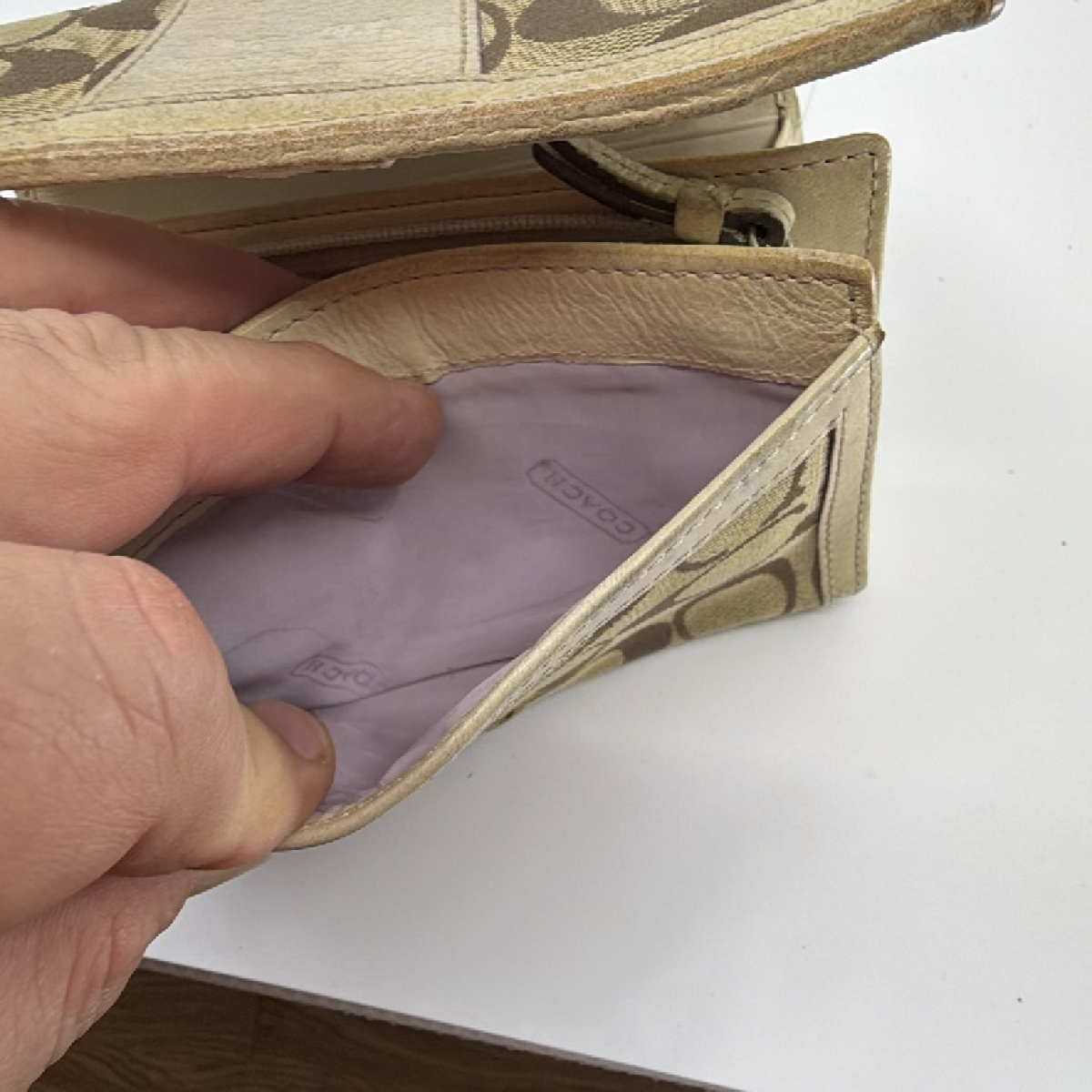Coach Brown Signature C Canvas Bifold Wallet