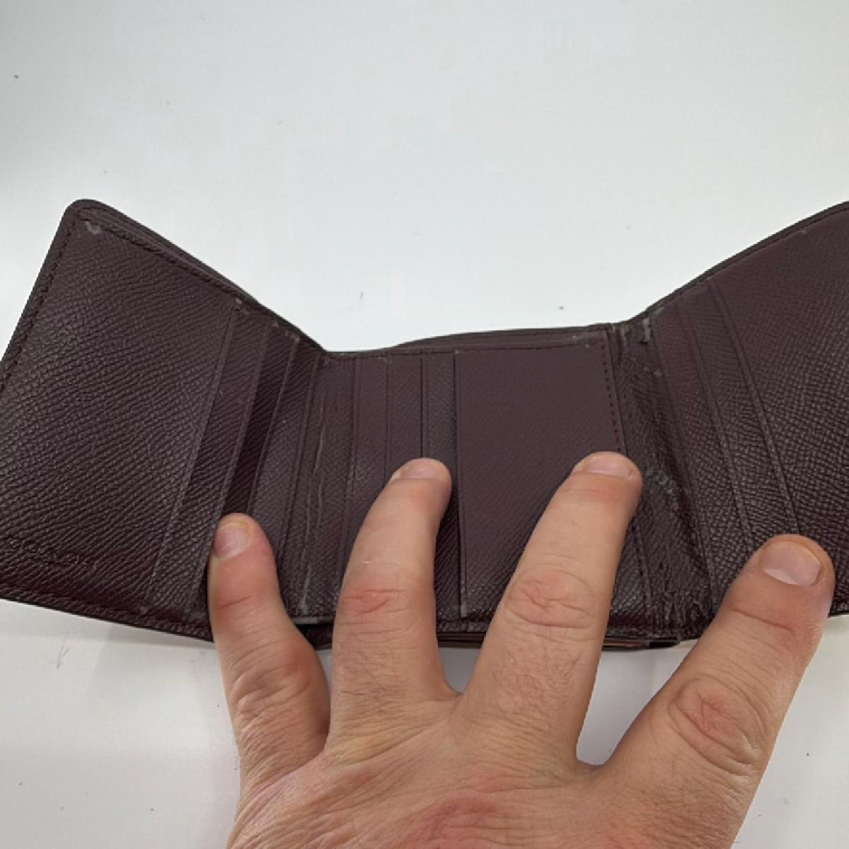 Coach Signature C Brown Beige Patent Leather Wallet