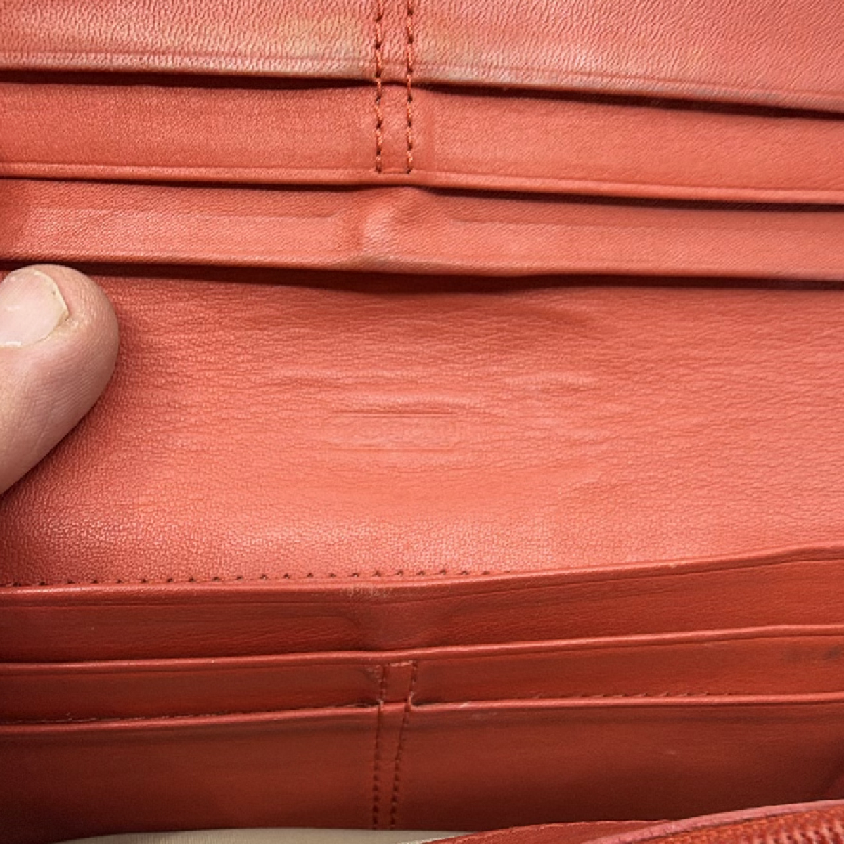 Coach Signature C Flap Orange Canvas Wallet