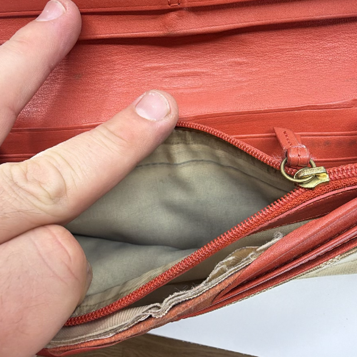 Coach Signature C Flap Orange Canvas Wallet