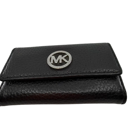 Michael Kors Black Pebbled Leather Key Case