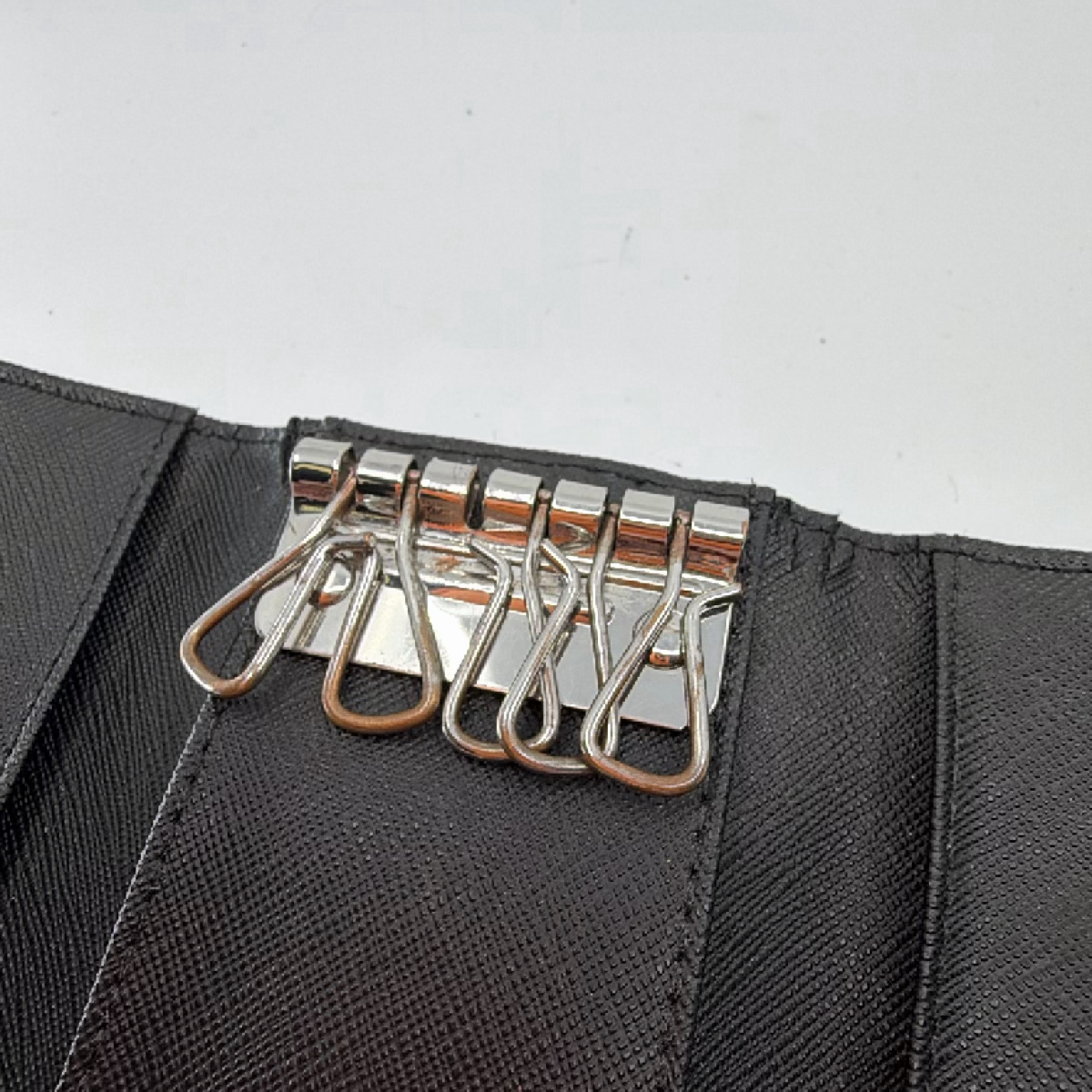 Michael Kors Black Pebbled Leather Key Case