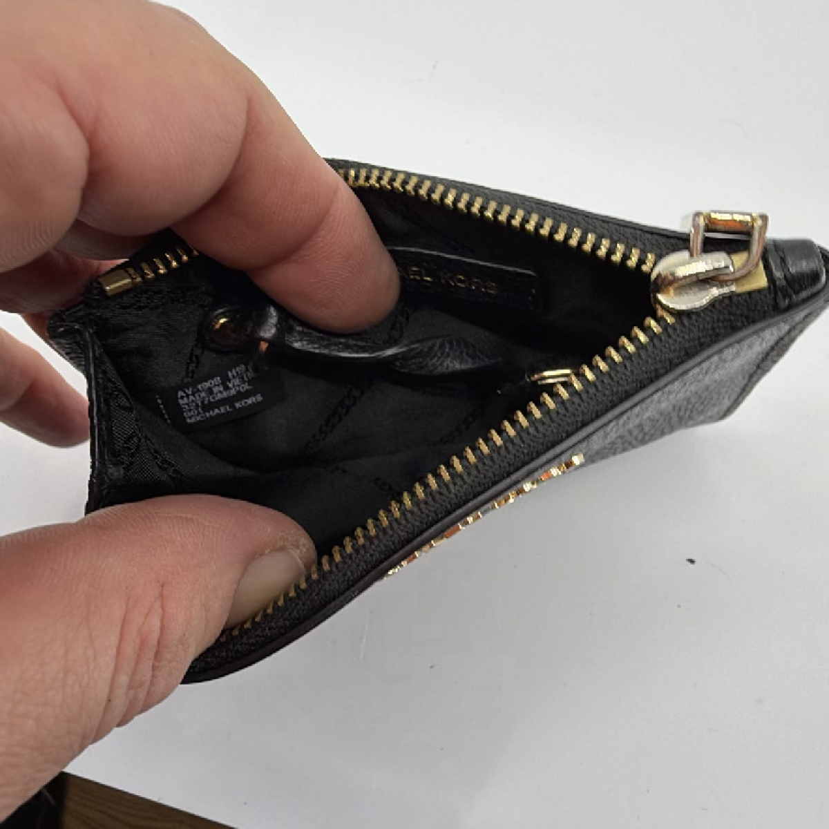 Michael Kors Black Pebbled Leather Card Case