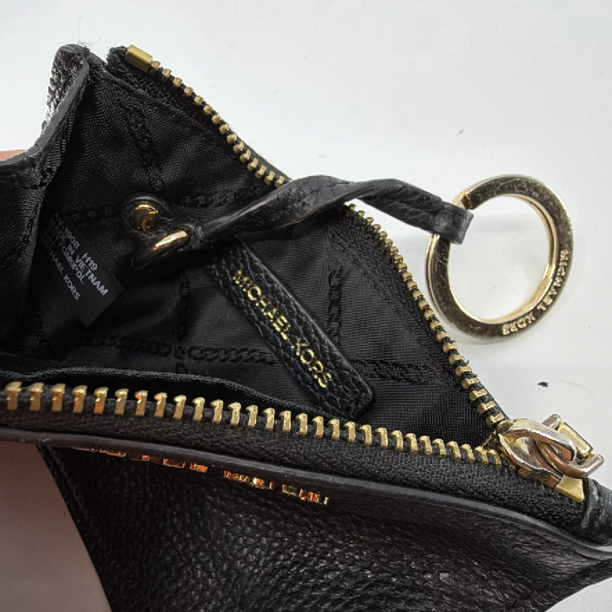Michael Kors Black Pebbled Leather Card Case
