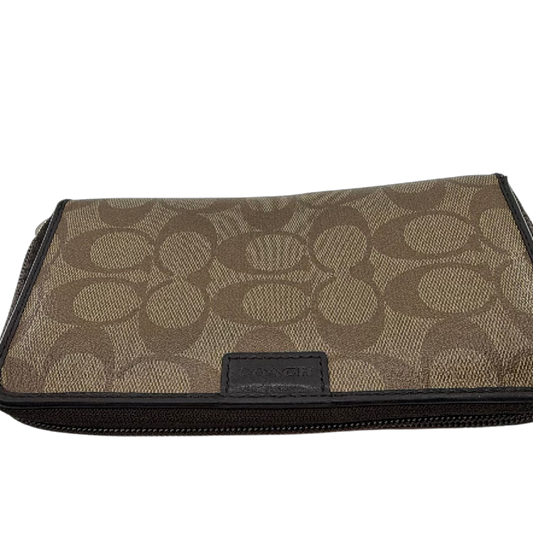 Coach Long Zip Around Wallet Brown Signature C Canvas