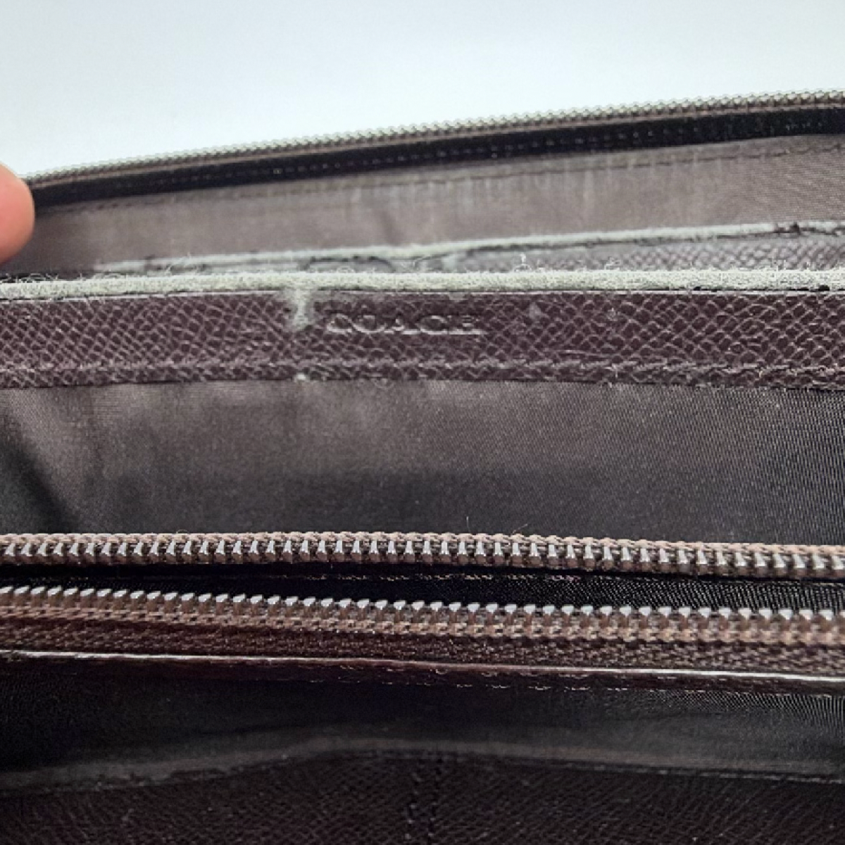 Coach Long Zip Around Wallet Brown Signature C Canvas