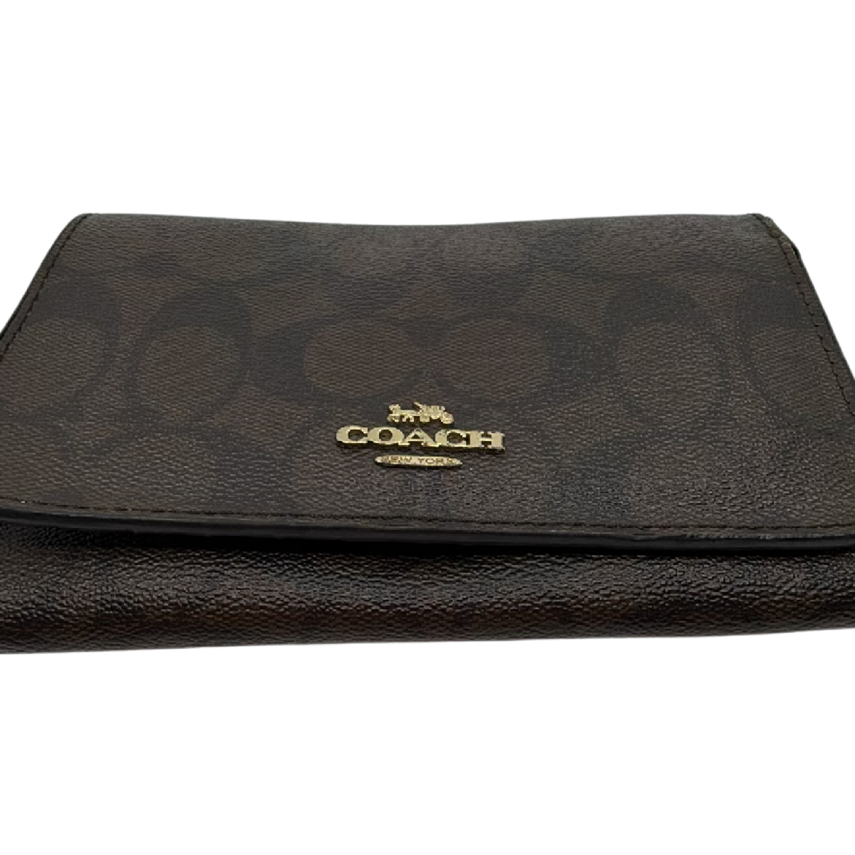 Coach Bifold Brown Signature Coated Canvas Wallet